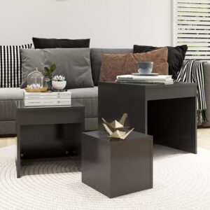 Darice Wooden Nest Of 3 Tables In Grey