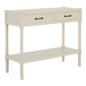 Heritox Wooden 2 Drawers Console Table In Vintage Grey