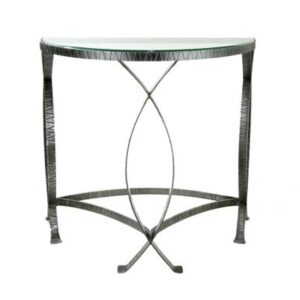 Jupiter Clear Glass Console Table With Antique Black Metal Frame