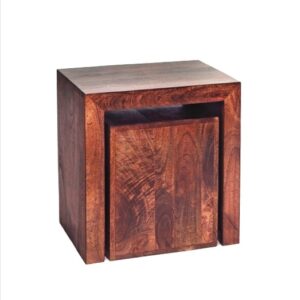 Mango Wood Cubed Nest of 2 Tables