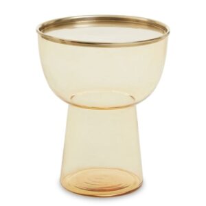 Martina Round Glass Side Table In Gold