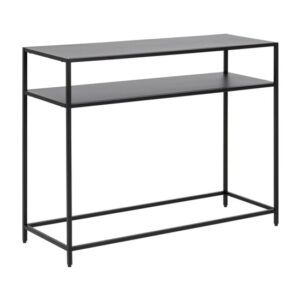 Newberry Metal 1 Shelf Console Table In Matt Black