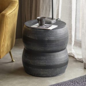 Rai Metal Side Table In Grey