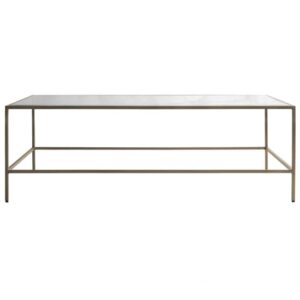Rothmont Clear Glass Coffee Table With Champagne Metal Frame