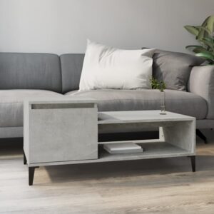 Hawitt Wooden Coffee Table With 1 Door In Concrete Effect