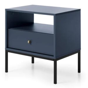 Malibu Wooden Side Table With 1 Drawer In Navy