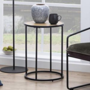 Sparks Tall Wooden Side Table In Matt Wild Oak