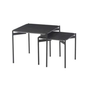 Riley Ceramic Top Nest Of 2 Tables In Lawrence Black