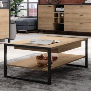 Harbor Wooden Coffee Table With Undershelf In Riviera Oak