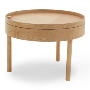 Varna Wooden Round Side Table In Oak