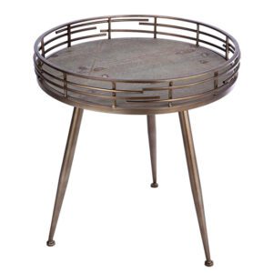 Macon Wooden Side Table Small In Grey And Silver