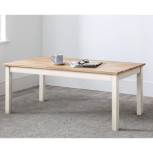 Calliope Wooden Coffee Table In Ivory And Oak