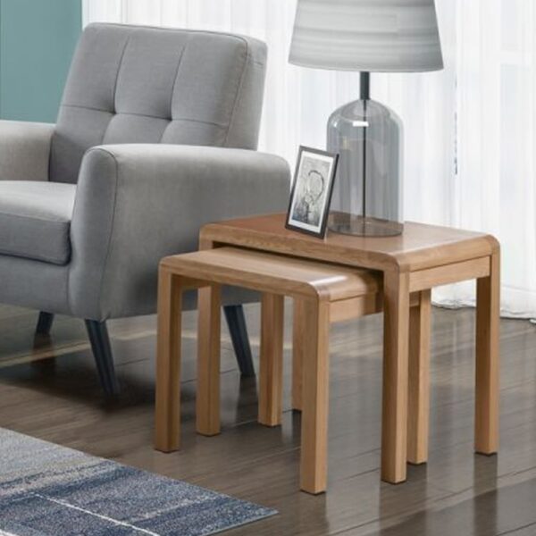 Camber Wooden Nest Of 2 Tables In Waxed Oak