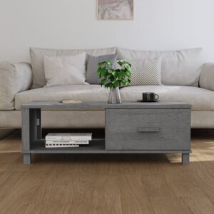 Hull Wooden Coffee Table With 1 Drawer In Dark Grey