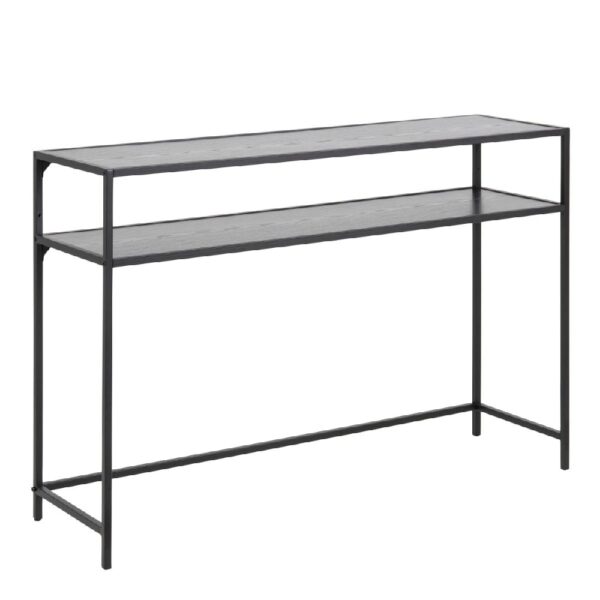 Sparks Wooden Console Table With 1 Shelf In Ash Black