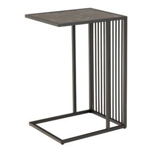 Seattle Wooden Side Table In Black Marble Effect