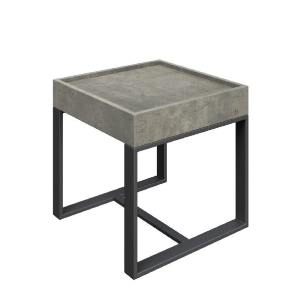 Calgary Wooden Square Side Table In Concrete Effect