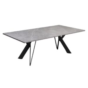 Mandan Ceramic Rectangular Coffee Table In Mid Grey