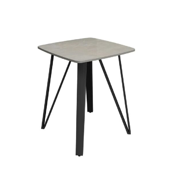 Raleigh Ceramic Square Side Table In Grey