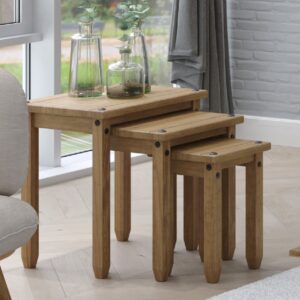 Consett Wooden Nest Of 3 Tables In Oak