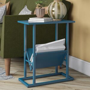 Rockingham Wooden Side Table With Magazine Rack In Blue