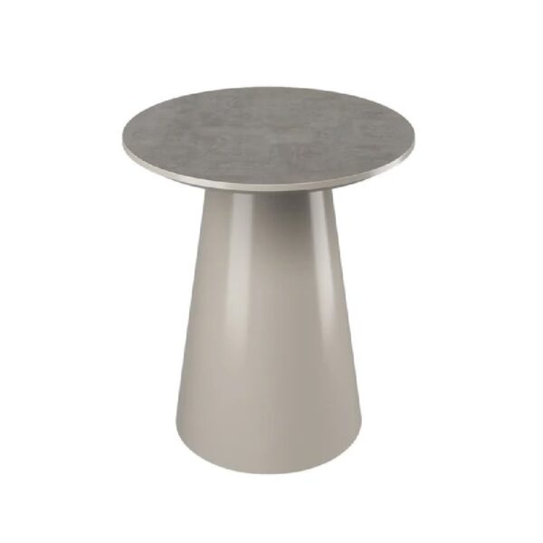 Safford Wooden Round Side Table In Light Grey