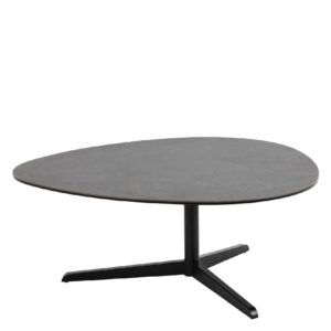 Burwell Ceramic Coffee Table Large With Metal Base In Black