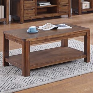 Monza Acacia Wood Coffee Table Large In Walnut